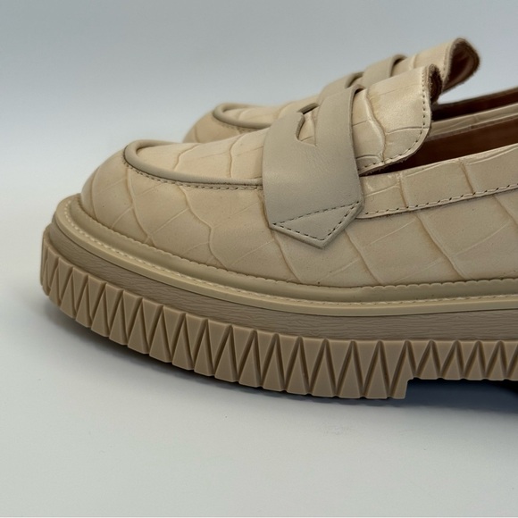 SCHUTZ Viola Croc Embossed Leather Chunky Slip On Loafers Size 8B - Picture 17 of 17